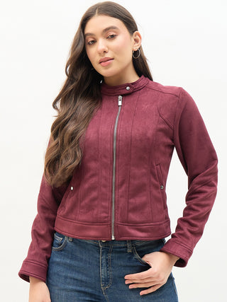 Madame Snap Button Collar Plum Jacket