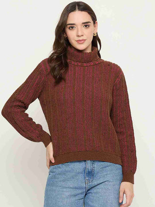 Madame Brown Self Striped Sweater