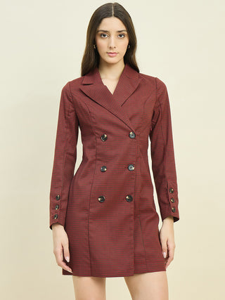 Madame Double Breasted Red Dress