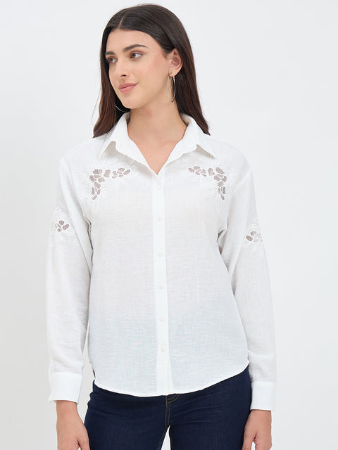 Madame White Cutwork Shirt