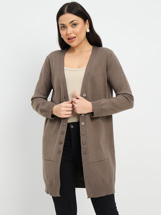 Madame Brown Knit Long Shrug