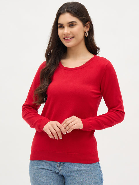 Madame Red Basic Pullover Sweater