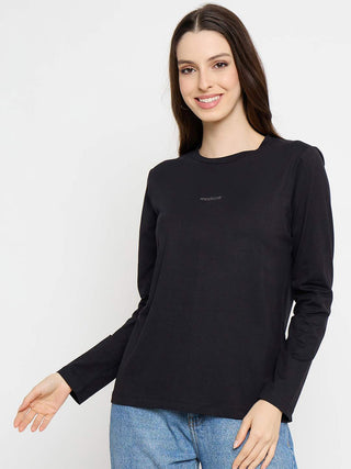 Madame Ombre Black Cotton Blend Top