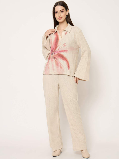 Madame Beige Floral Print Shirt