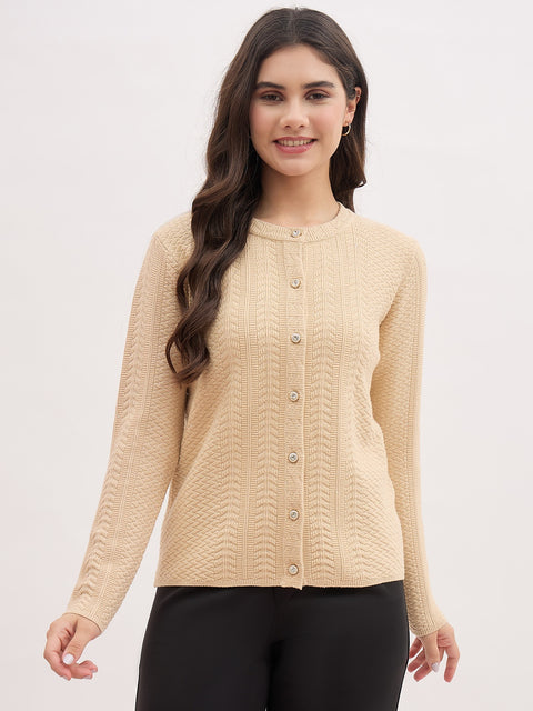 Madame Beige Viscose Blend Cardigan