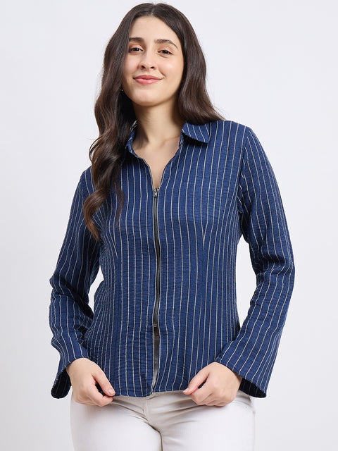 Madame Stripe Navy Shirt