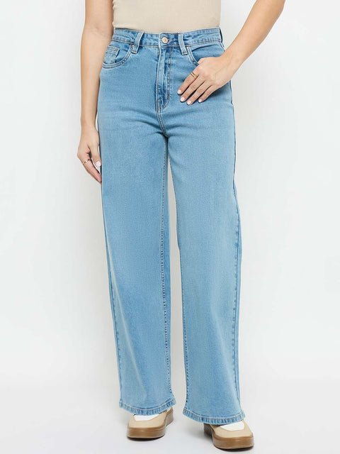 Madame Light Blue Straight Fit Jeans