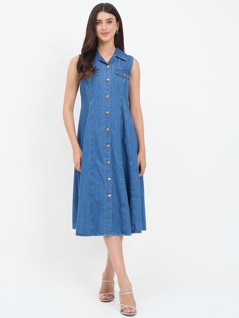 Madame Denim A-line Shirt Dress