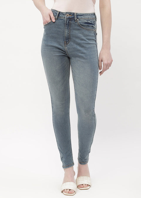 Madame Mid Rise Mid Blue Skinny Fit Jeans