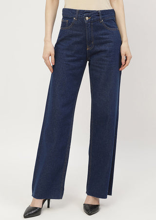 Madame Highly Washed Blue Wide Leg Jeans