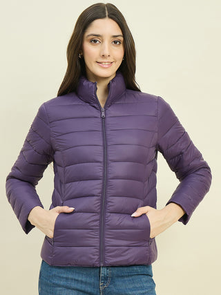Madame Quilted Purple Puffer Jacket