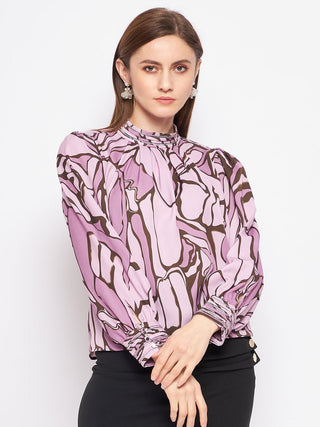 Madame Printed Floral Motif Mauveâ Top