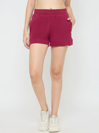 mSECRET Elasticated Hem Wine Red Cotton Blend Shorts