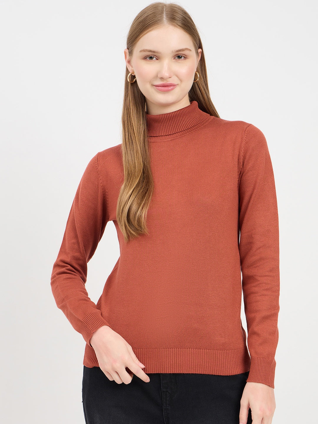 Madame High Neck Rust Sweater color swatch