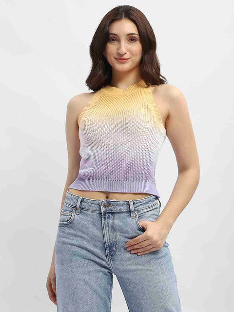 Madame Ombre Effect Lilac Halter Neck Top