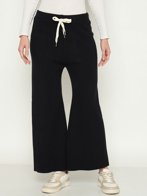Madame Wide Leg Black Wool Bottoms