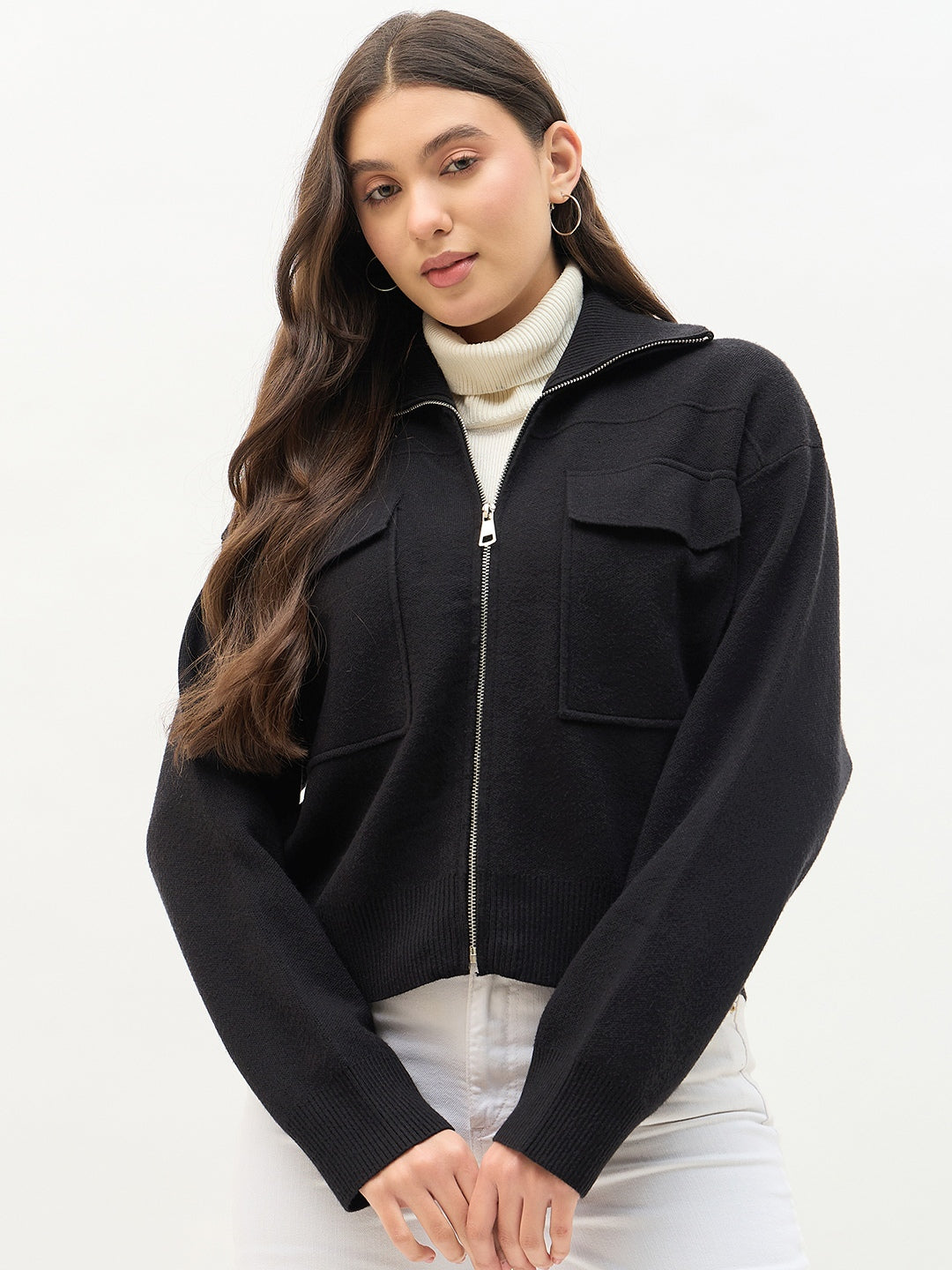 Madame Shirt Collar Black Jacket color swatch