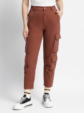 Madame Mid Rise Tapered Fit Rust Cargo