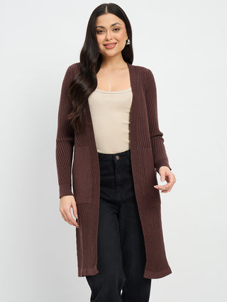 Madame Brown Knit Long Shrug