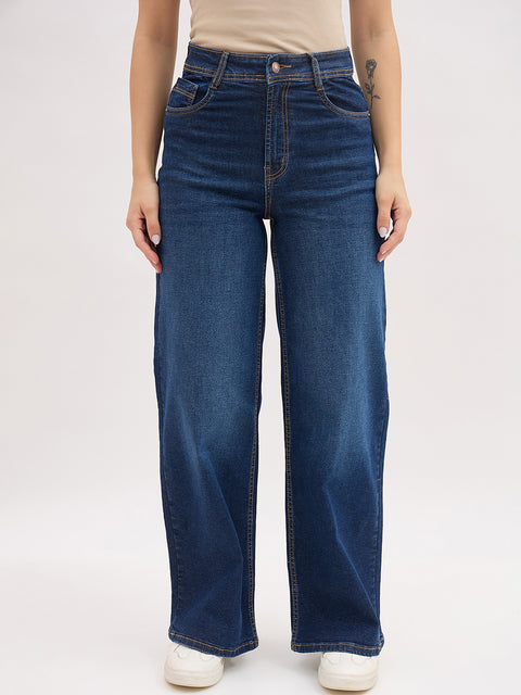 Madame Mid Blue Wide-Leg High-Rise Jeans