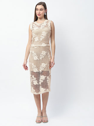 Madame Crop Top and Midi Skirt Stone Grey Co-ord Set