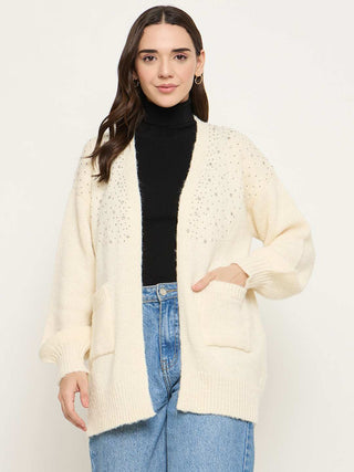 Madame Beige Front Pocket Shrug