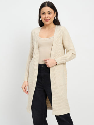 Madame Beige Knit Long Shrug