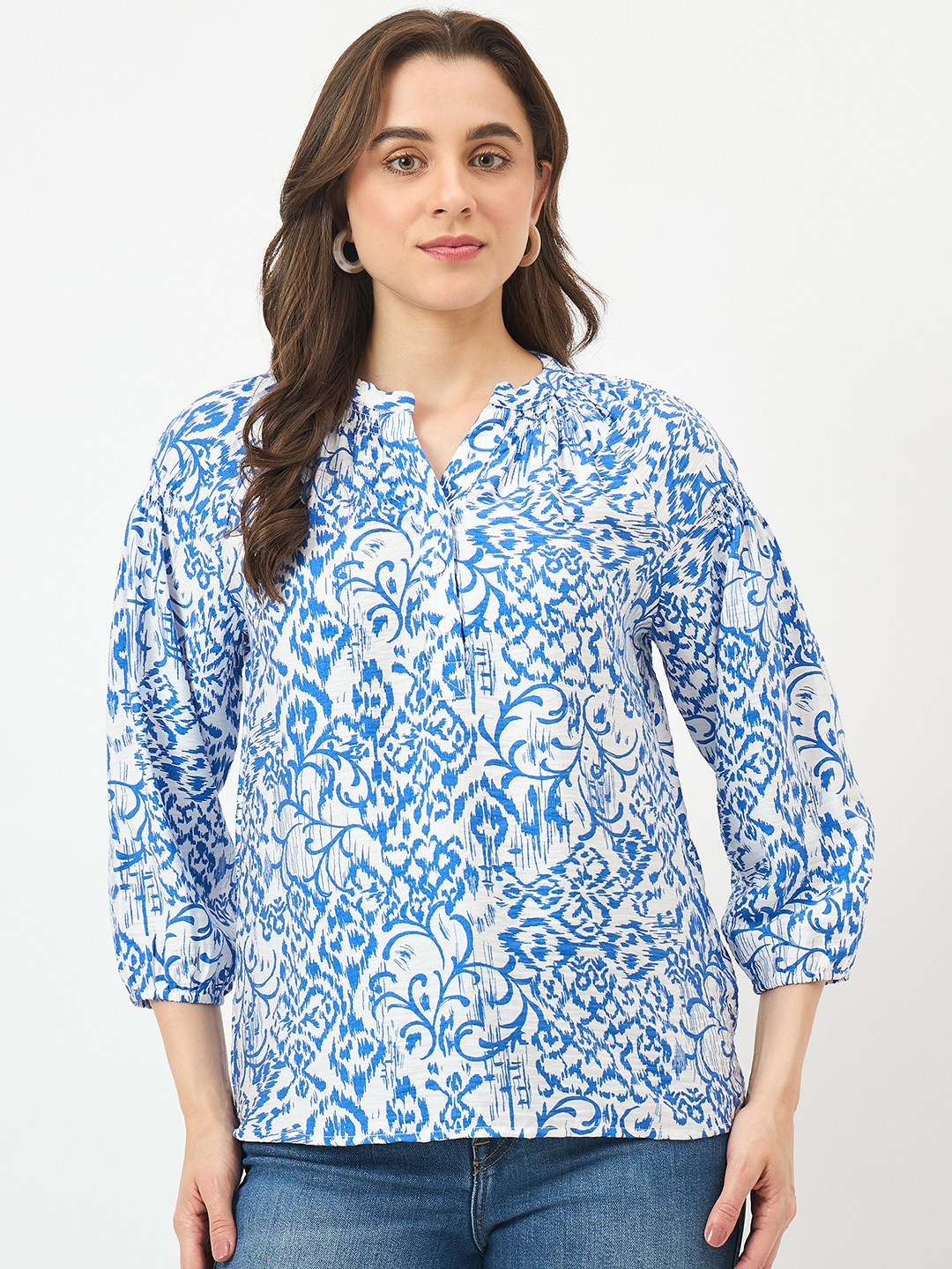 Madame Royal Blue Rayon-Blend Top color swatch