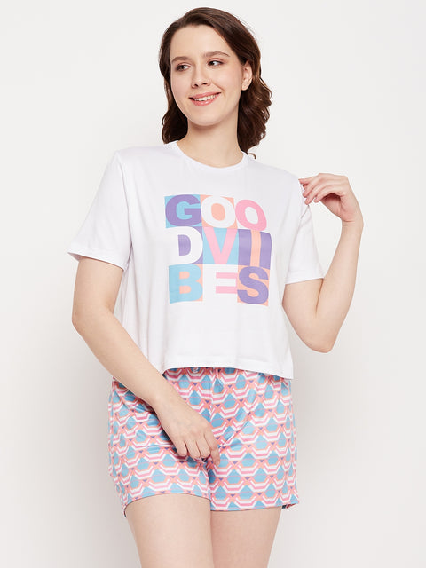 Msecret Purple Typography 2 Pc Nightsuit