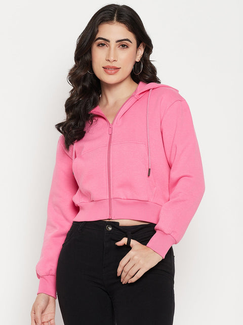 Madame Fuschia Hood Neck Sweatshirt