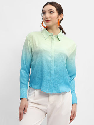 Madame Green And Blue Ombre Shirt