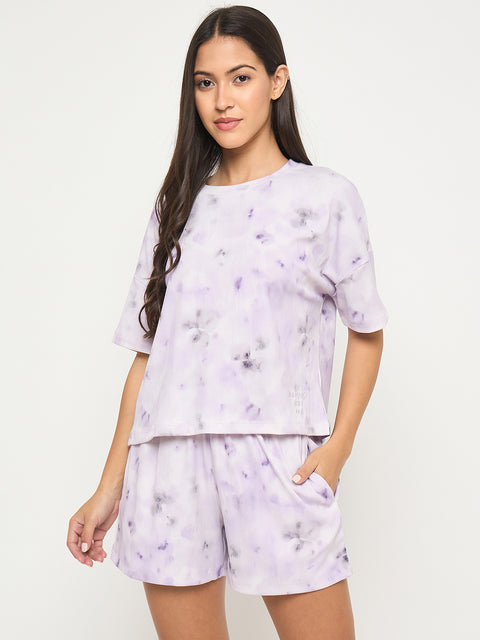 mSECRET Tie and Dye Top and Bottom Lavender Nightsuit