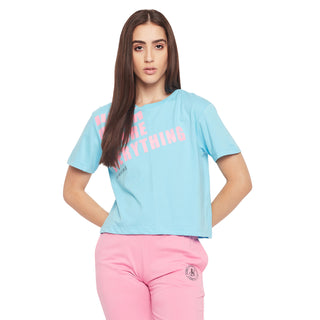 Madame Aqua Regular Typography Top