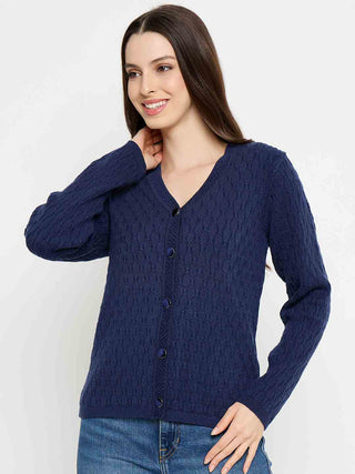 Madame Cable Knit Navy Blue Cardigan