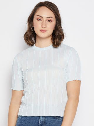 Madame Sky Cotton Striped Top