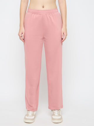 Madame Typography Print Blush Pink Track Bottoms
