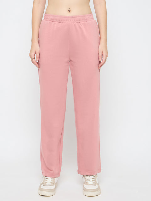 Madame Typography Print Blush Pink Track Bottoms
