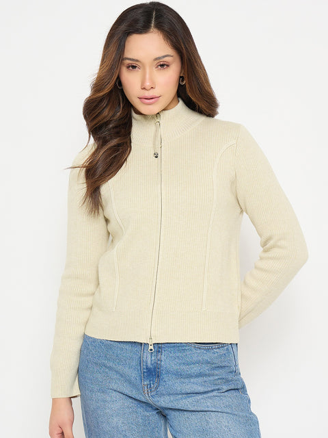 Madame Mock Neck Beige Swaeter