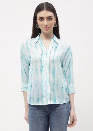 Madame Tie-Dye Aqua Blue Regular Top