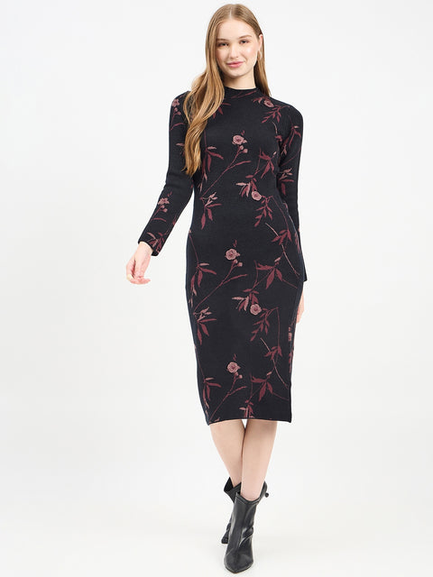 Madame Designer Black Knit Dress