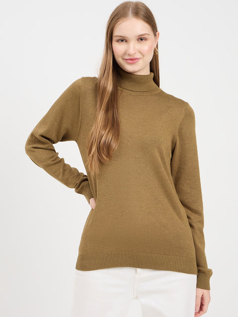 Madame High Neck Olive Sweater