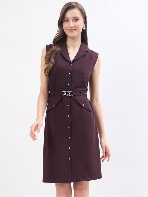 Madame Wine Viscose Blend Blazer Dress