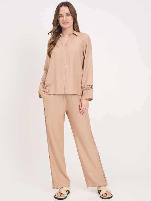 Madame Clay Rayon Collared Full Sleeve Co-ord Set