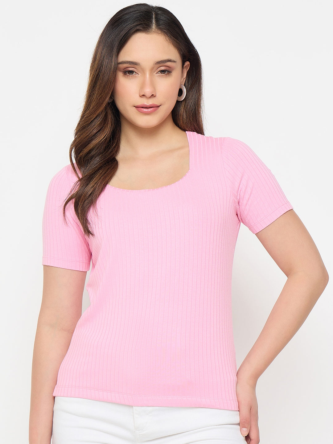 Madame Pink Rayon Blend T-shirt color swatch