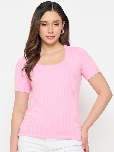 Madame Pink Rayon Blend T-shirt