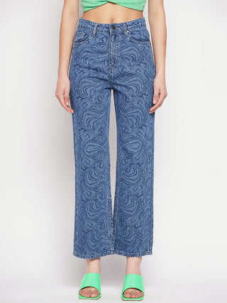 Madame Blue Printed Denim