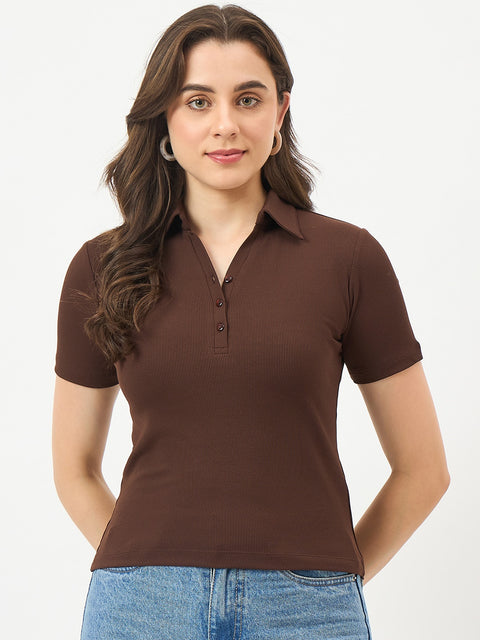 Madame Coffee Half-Sleeve Slim-Fit T-Shirt