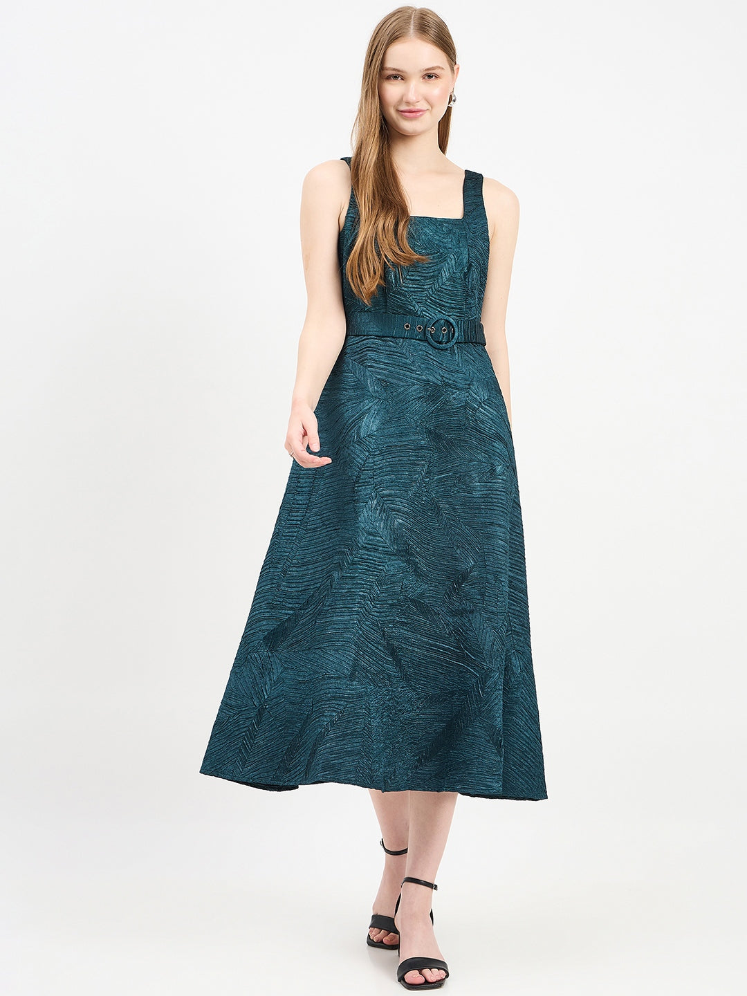 Madame Solid Teal Dress color swatch