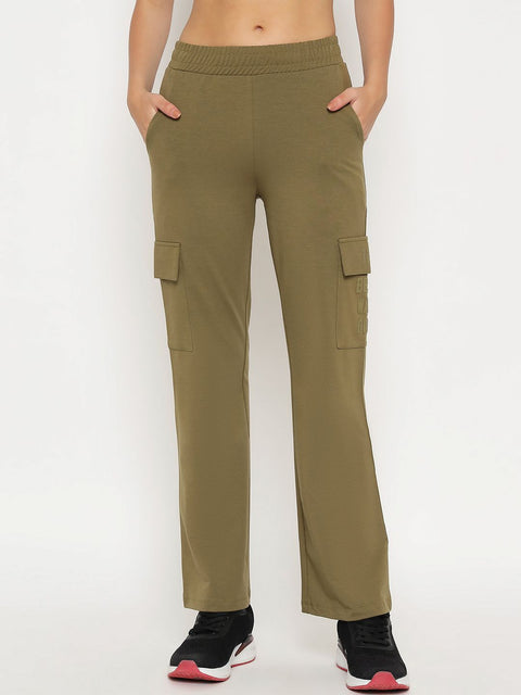 mSECRET Straight Olive Green Cargo Track Bottoms