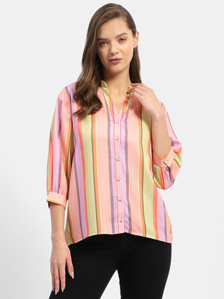 Madame Striped Orange Regular Top